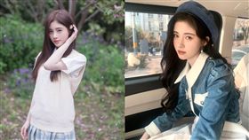 「4千年一遇美女」閨房自拍照瘋傳！露香肩紅唇微張網暴動（圖／翻攝自鞠婧禕微博）