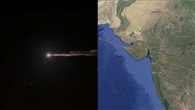 印度許多民眾於2日晚間目擊到有流星劃過天空。（圖／翻攝自Reddit）