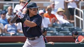 ▲張育成開幕戰4打數吞2K。（圖／路透社／達志影像）