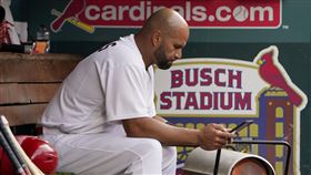 ▲鳳還巢紅雀，普侯斯（Albert Pujols）開幕戰5打數槓龜。（圖／美聯社／達志影像）