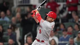 ▲沃托（Joey Votto）生涯首次內野飛球被投手接殺。（圖／美聯社／達志影像）