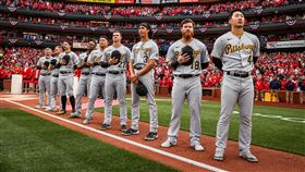 ▲筒香嘉智（右5）、朴孝俊（右1）開幕戰合計敲出3支安打。（圖／翻攝自海盜推特）