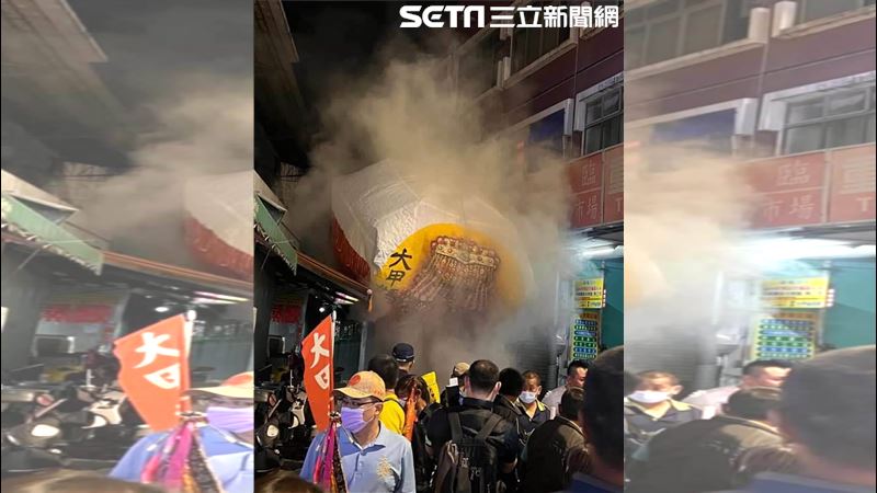 起駕前驚魂！大甲媽巨型祈福天燈墜落