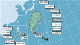 馬勒卡將轉中颱！梅姬恐被併吞（圖／氣象局）