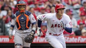 ▲大谷翔平敲出光速2壘安打，擊球初速119.1英哩。（圖／美聯社／達志影像）