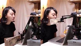 藤原麻里菜發明「鈔票搧臉機」。（圖／翻攝自《mudazukuri》IG）