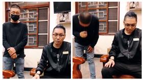 ▲台南下營夜市的翻桌事件，鬧事的張姓男子出現在網紅連千毅直播間，90度向擺攤的阿伯、社會大眾道歉。（圖／翻攝自蘭庭精品臉書粉專）