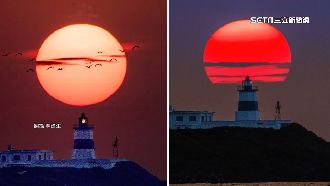富貴角「懸日」掀追拍潮　紅夕陽美炸