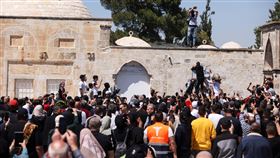 耶路撒冷清真寺爆以巴衝突。（圖／路透社／達志影像）