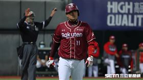 ▲樂天桃猿捕手林泓育遭到三振。（圖／記者劉彥池攝影