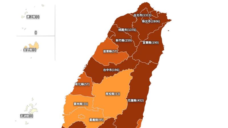 最新確診地圖曝光　12縣市淪最深色