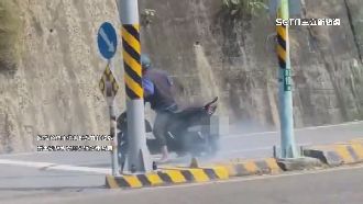 182縣道轉圈燒胎炫技 　阿北慘了