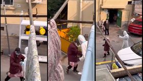 上海阿嬤大戰防疫人員。(組合圖/翻攝自《我想我正在沉入一代人的海》微博)