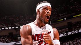 ▲巴特勒（Jimmy Butler）大爆發，單場狂轟45分創生涯季後賽新高。（圖／翻攝自熱火推特）