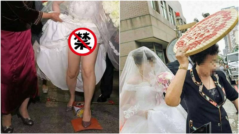 媒婆幫掀婚紗…新娘內褲露出　網看傻