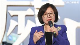 華視47週年台慶暨台慶專刊發表會董事長陳郁秀致詞。（記者林士傑/攝影）