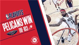 ▲鵜鶘英格蘭（Brandon Ingram）此役再轟30分，領隊擊敗強敵太陽。（圖／翻攝自鵜鶘推特）