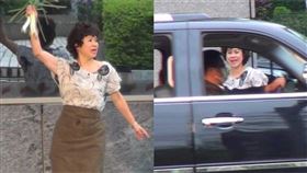 ▲《我的婆婆》電影版開鏡，只見捲髮大媽手抓青蔥。（圖／本刊攝影組／CTWANT提供）