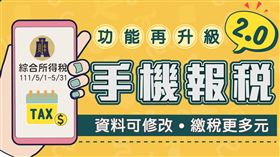 「手機報稅2.0」怎操作？3圖秒懂。（圖／財政部提供）