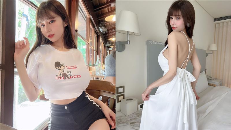 安希不藏了！肩帶滑落核彈上圍險掉出