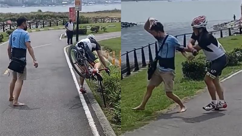差點被單車撞到！新北男掄拳痛毆騎士