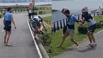 差點被單車撞到！新北男掄拳痛毆騎士