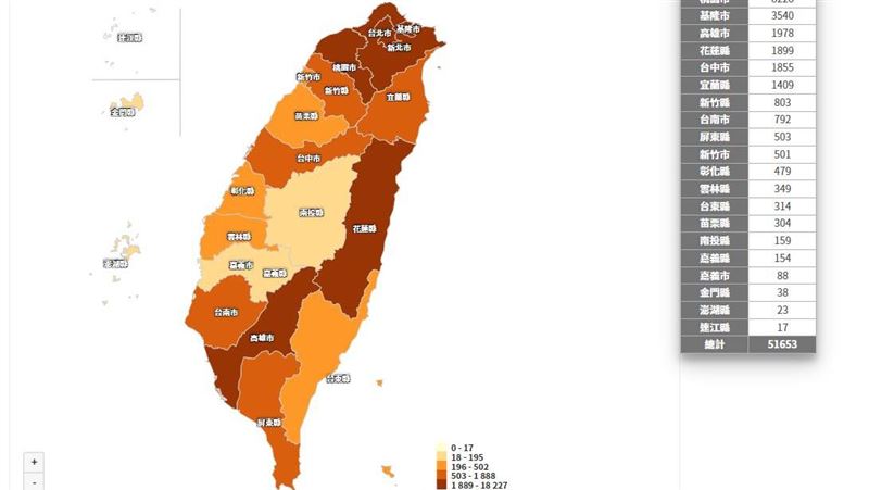 全台破5.1萬例　本土確診地圖出爐