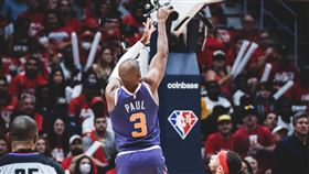 ▲保羅（Chris Paul）14投14中，命中率100%。（圖／翻攝自太陽推特）