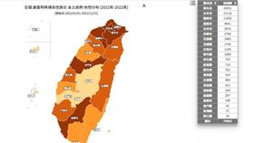 今年本土確診地圖（圖／翻攝自疾管署）
