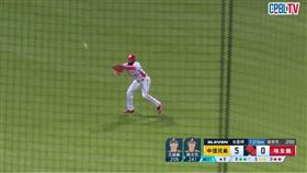 ▲味全龍洋將龍德力出現離譜失誤。（圖／擷取自CPBL TV)