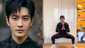 黃曉明教授簡單瘦身操。（圖／翻攝自黃曉明微博）