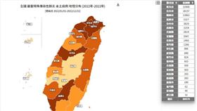 0430本土確診地圖（圖／翻攝自疾管署）