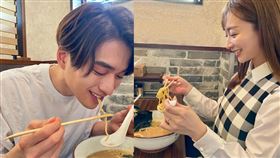 白洲迅與竹內涉曬隔空吃拉麵照，2人同步宣布閃婚。（圖／翻攝自白洲迅／竹內涉IG）