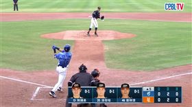 ▲古林睿煬展現超狂美技接殺強襲球。（圖／擷取自CPBL TV）