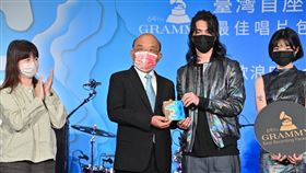 行政院長蘇貞昌今(2)日出席台灣首座葛萊美獎獲獎慶功記者會。（圖／行政院提供)