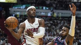 ▲熱火靠著巴特勒（Jimmy Butler）繳出22分12助攻帶領熱火取得系列賽第2勝。（圖／美聯社／達志影像）