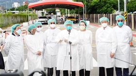 柯文哲視察北士科車來速運作狀況。(圖/台北市政府提供)