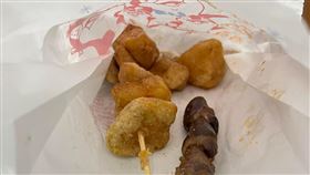 原PO表示，在外送花費55元點了甘梅地瓜，份量卻偏少。（圖／翻攝自《爆廢公社公開版》）