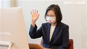 蔡英文視訊接見「日本自民黨青年局長小倉將信眾議員訪團」（圖／總統府提供）