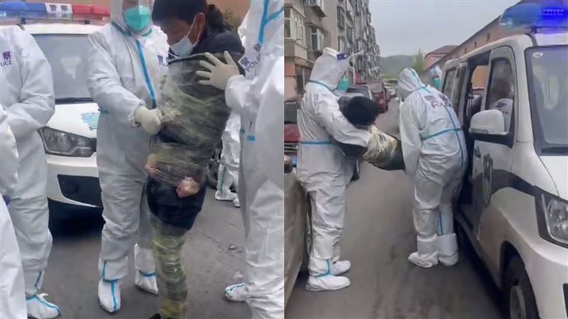 中國男遭警膠帶捆成木乃伊　驚悚片曝