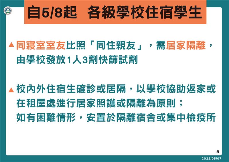 5月8日起調整校園防疫措施。（圖／指揮中心提供）