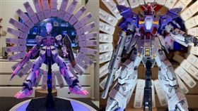 中國網友用快篩改造成鋼彈的浮游炮。（圖／翻攝自TBS-芋艿團　微博）