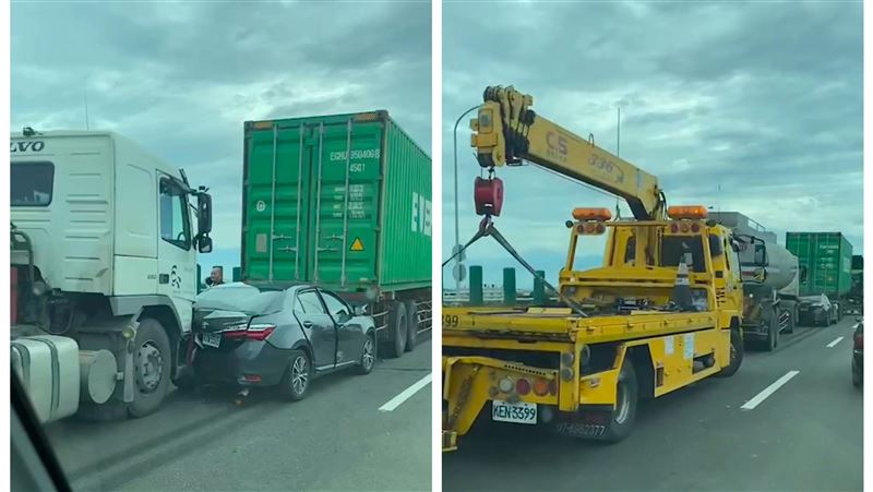 新／台88紫爆！小客車成大車夾心餅