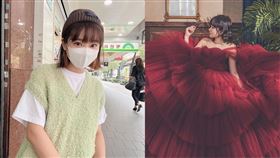  由於《炎上》座椅為紅色所以改變禮服。（圖／翻攝自愛莉莎莎 Alisasa IG）