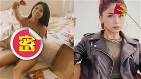 蕾菈曬出一組吃披薩的性感美照。（圖／翻攝自蕾菈 IG）