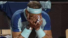 ▲納達爾（Rafael Nadal）羅馬大師賽16強爆冷。（圖／美聯社／達志影像）