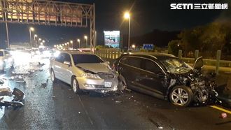 國道三號車禍　十車追撞釀1死