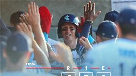 ▲陽岱鋼敲出湖國碼頭犬隊史首安。（圖／翻攝自湖國碼頭犬推特）