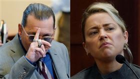 強尼戴普（Johnny Depp）與前妻安柏赫德（Amber Heard）。（圖／美聯社／達志影像）