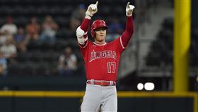 ▲大谷翔平首打席敲出二壘安打。（圖／美聯社／達志影像）